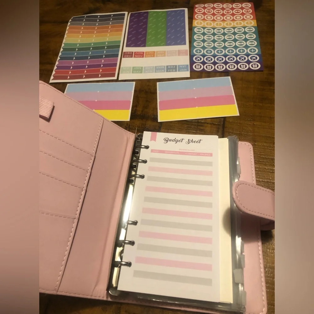Budget Binder planner With Zipper Envelopes A6 Binder With Cash Envelopes